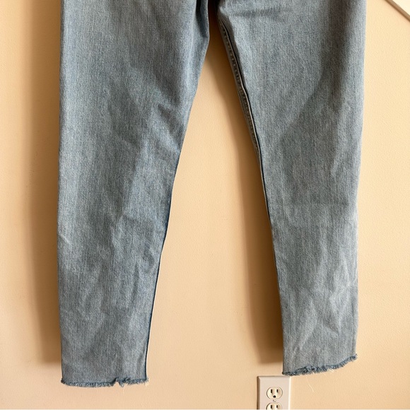 rag & bone Marilyn Distressed Straight Leg Raw Hem Crop Jeans Light Blue 31 NWT - Picture 9 of 15